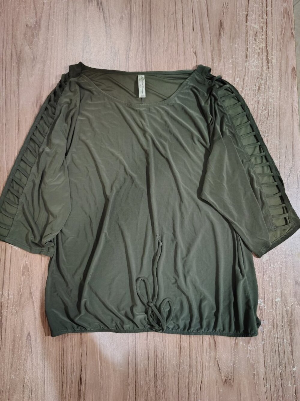 Perseption Concept Long Green Olive Sleeves Y2K Sz XL